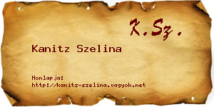 Kanitz Szelina névjegykártya